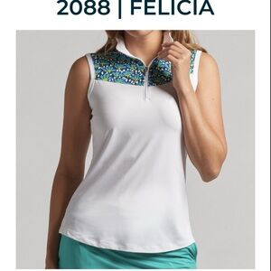 NWT Bermuda Sands Apparel ladies sleeveless golf top.